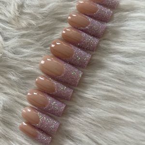 Press on Nails FRENCH GLITTER